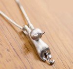Sterling Silver Cat Pendant Necklace for Women