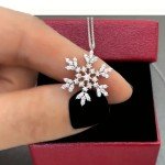 Sparkling Snowflake Pendant Necklace in Handmade Style