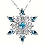Sparkling Snowflake Pendant Necklace with Zirconia