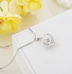 Sterling Silver Heart CZ Pendant Necklace 18