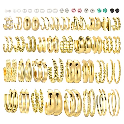 Gold Hoop Earrings Set - Trendy Fashion Jewelry Gift