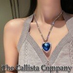 Titanic Blue Heart of the Ocean Pendant Necklace