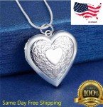 Sterling Silver Heart Locket Necklace, 18