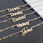 Custom Silver Name Necklace with Figaro Chain