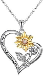 You Are My Sunshine Sunflower Necklace for Her