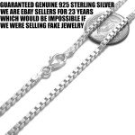 925 Sterling Silver Box Chain Necklace - Italy