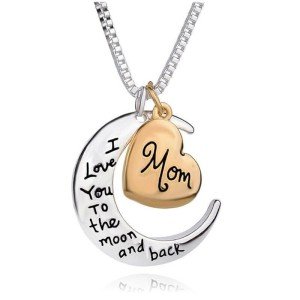 Sterling Silver Mom Heart Pendant Necklace