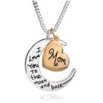 Sterling Silver Mom Heart Pendant Necklace