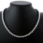 Women's 925 Silver 10mm Hollow Bead Necklace