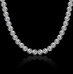 Women's 925 Silver 10mm Hollow Bead Necklace