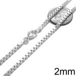 925 Sterling Silver Box Chain Necklace - Italy