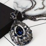 Vintage Teardrop Pendant Necklace with Zirconia