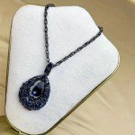 Vintage Teardrop Pendant Necklace with Zirconia