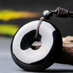 Black Obsidian Round Pendant Necklace for Protection