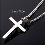 Men's Stainless Steel Jesus Cross Pendant Necklace