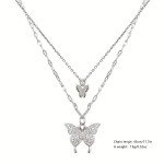 Double Layer Butterfly Pendant Necklace