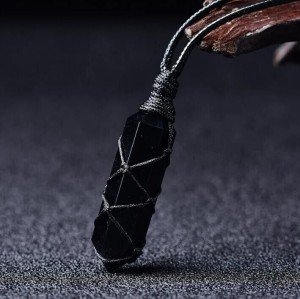 Black Obsidian Hexagonal Healing Pendant Necklace