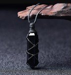 Black Obsidian Hexagonal Healing Pendant Necklace