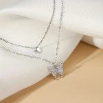 Double Layer Butterfly Pendant Necklace