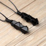Black Obsidian Hexagonal Healing Pendant Necklace