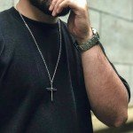 Men's Jesus Nail Cross Pendant Necklace 24