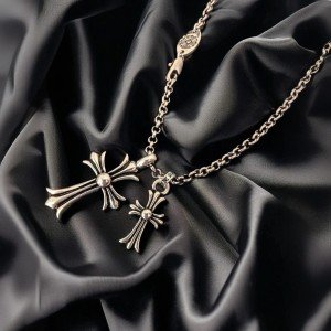 Gothic Double Cross Pendant Necklace for All
