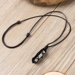 Black Obsidian Hexagonal Healing Pendant Necklace