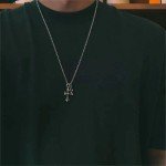 Gothic Double Cross Pendant Necklace for All