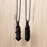 Black Obsidian Hexagonal Healing Pendant Necklace