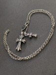 Gothic Double Cross Pendant Necklace for All