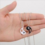 Yin Yang Friendship Pendant Necklaces - 2 Pieces