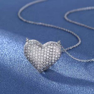 Samantha Heart Pendant Necklace with Cubic Zirconia