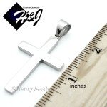 Men's Silver Box Link Necklace with Cross Pendant