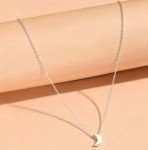 White Fire Moon Pendant on Sterling Silver Chain