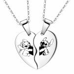 Couple's Heart Matching Necklace - Lilo & Stitch