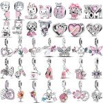 Pink Butterfly Flower Charm for DIY Jewelry