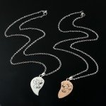 Couple's Heart Matching Necklace - Lilo & Stitch