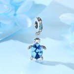 925 Sterling Silver Turtle Heart Charm Pendant