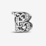 Sterling Silver Zircon Letter Pendants for Jewelry