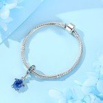 925 Sterling Silver Turtle Heart Charm Pendant