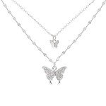 Elegant Double Layer Butterfly Necklace for Her