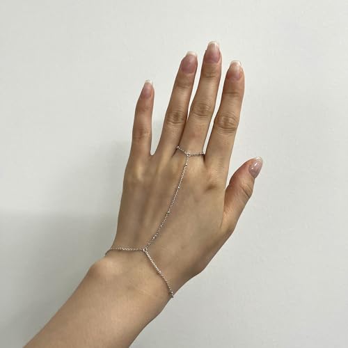 Adjustable 925 Sterling Silver Hand Chain Bracelet