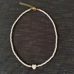 Personalized Natural Shell Pendant Moon Bead Necklace