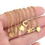 10 Pcs Heart Pendant Chain with Lobster Clasp