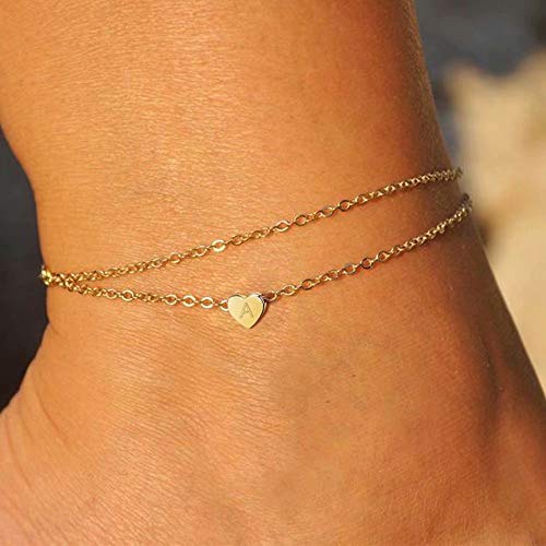 Personalized 14K Gold Filled Initial Anklets for Women