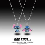 Personalized Disney Stitch Couple Necklace Pendant