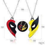Deadpool and Wolverine Matching Pendant Necklace Set