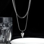 Double-Layer Stainless Steel Heart Pendant Necklace