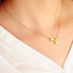 Peach Letter Necklace - Stylish Single Layer Design