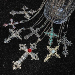 Y2K Gothic Big Cross Pendant Necklace for All